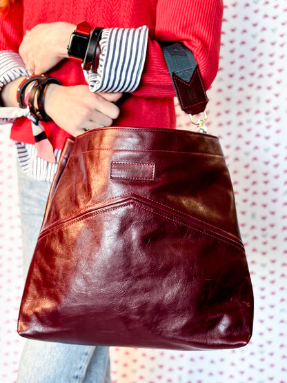 Heart + Hide Collection | Eleanor Shoulder Tote | Wine