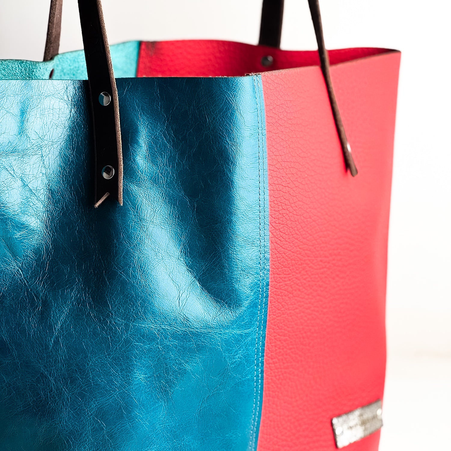 Love Tote Collection | Market Tote | Turquoise + Coral