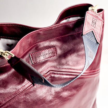 Heart + Hide Collection | Eleanor Shoulder Tote | Wine