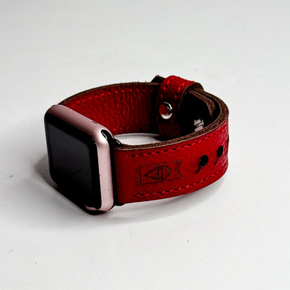 Heart + Hide Collection | Apple Watch Band | Crimson