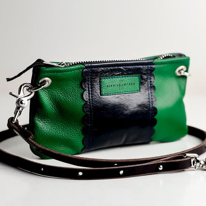 Polished Prep Collection | Belt Bag Clutch + Crossbody | Coastal Navy + Boxwood Green