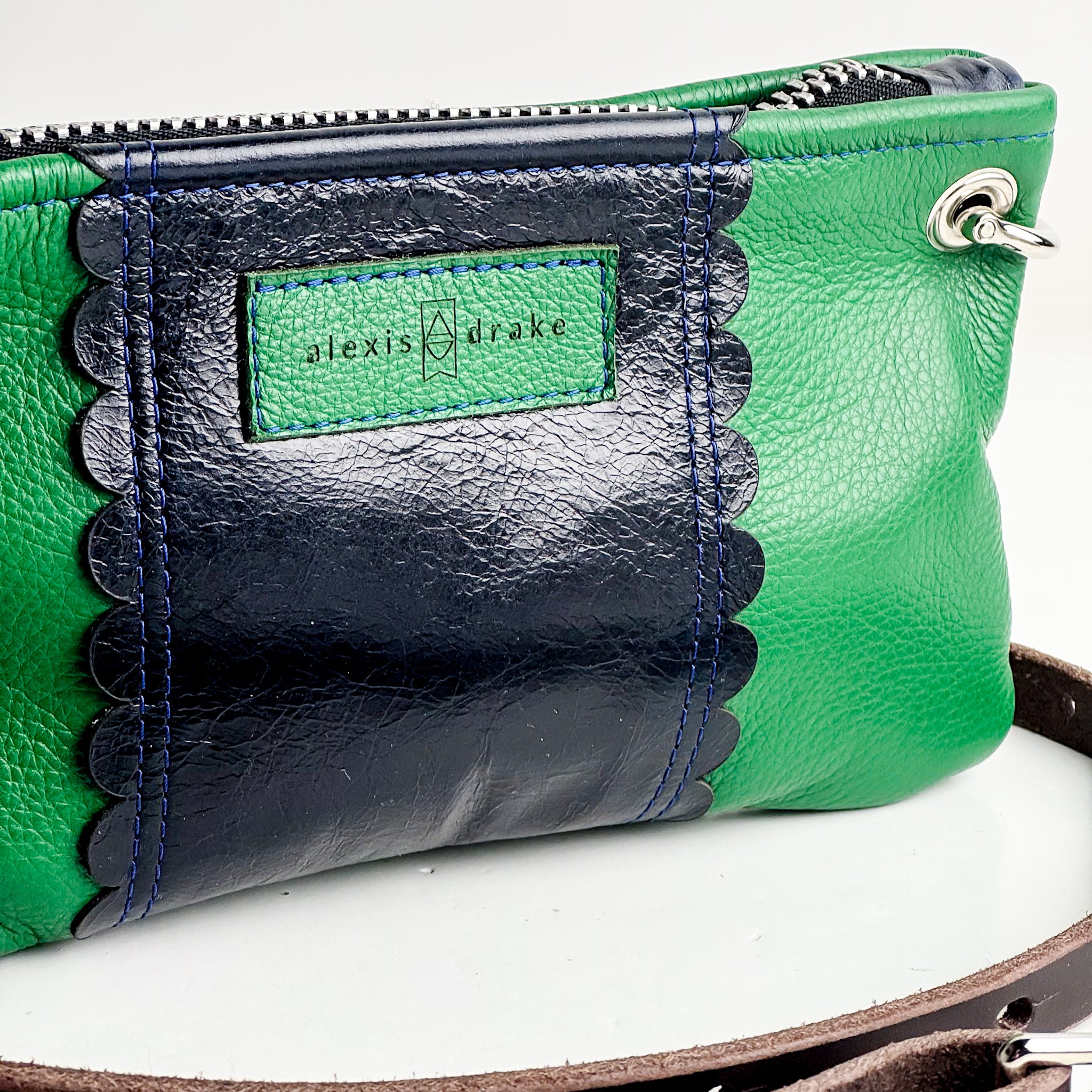 Polished Prep Collection | Belt Bag Clutch + Crossbody | Coastal Navy + Boxwood Green