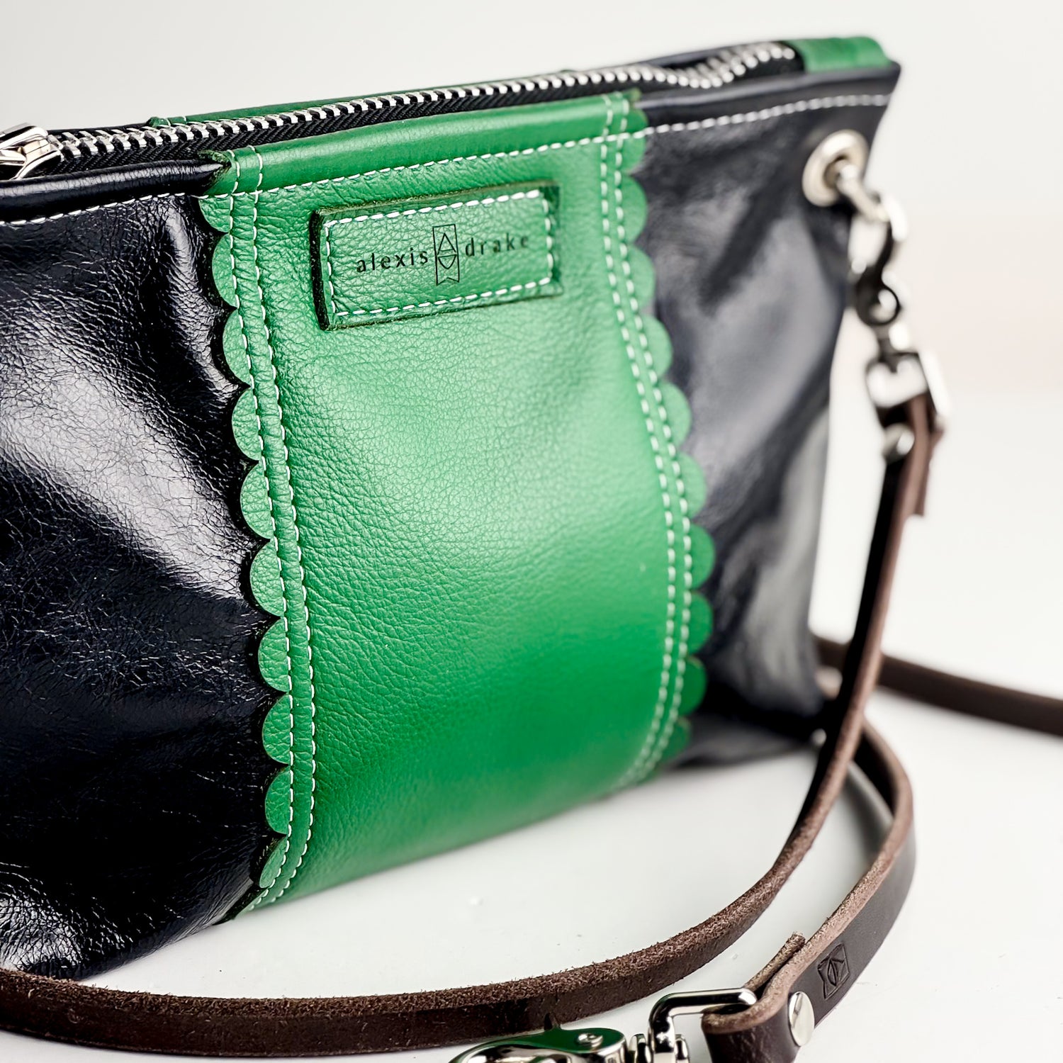 Polished Prep Collection | Tourist Crossbody | Coastal Navy + Boxwood Green