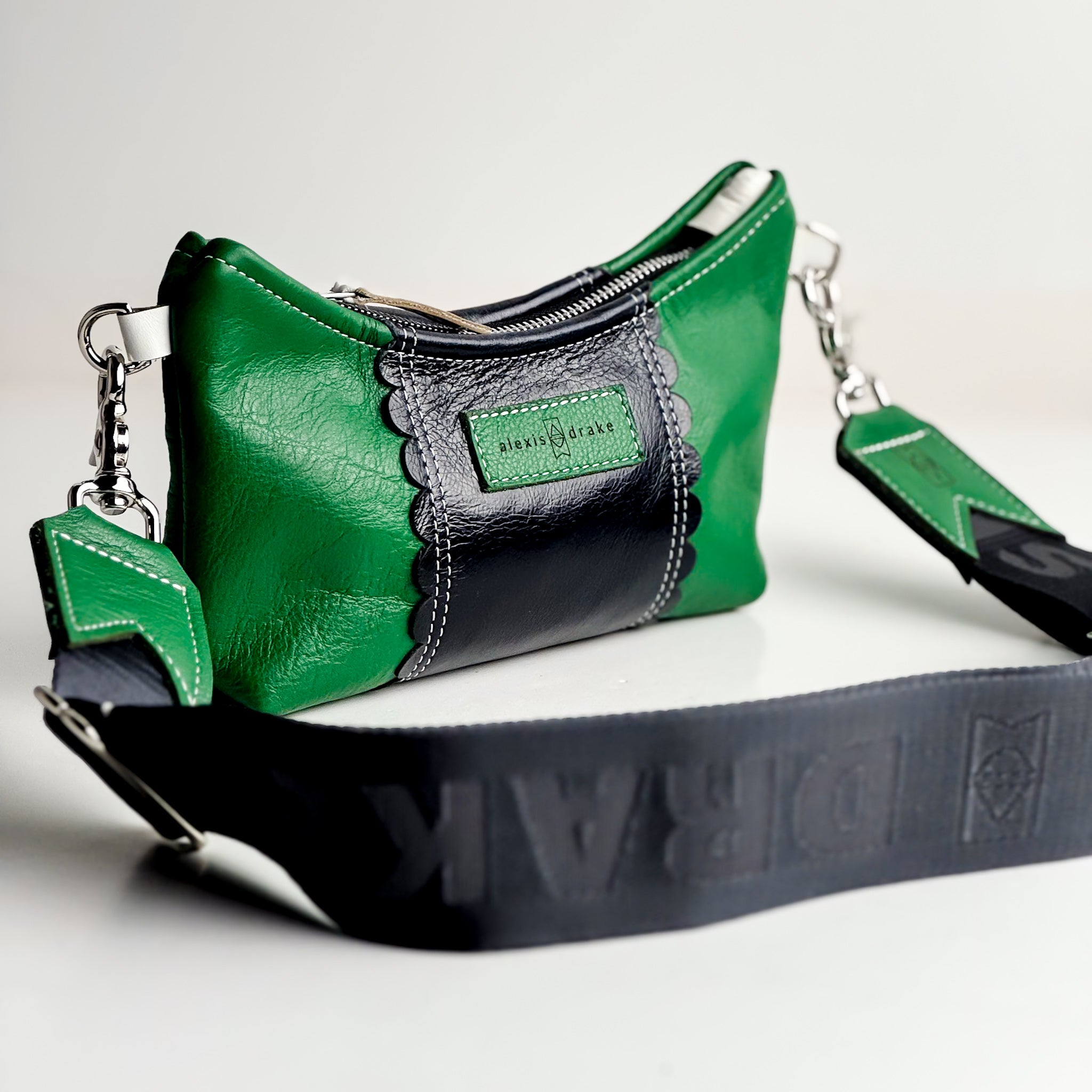 Polished Prep Collection | Penelope Crossbody | Boxwood Green + Coastal Navy