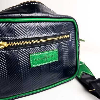 Polished Prep Collection | Maeve Crossbody | Herringbone Coastal Navy