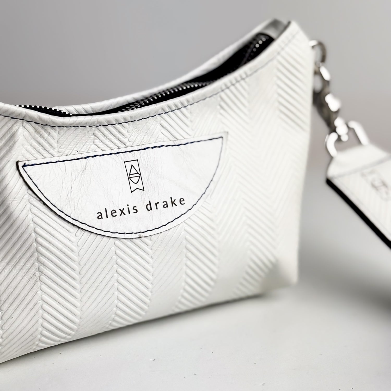 Polished Prep Collection | Penelope Crossbody | Herringbone Nantucket White