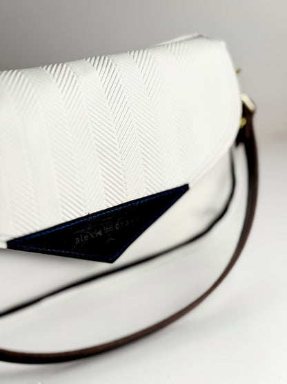 Polished Prep Collection | Adri Shoulder Tote | Herringbone Nantucket White