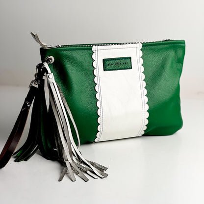 Polished Prep Collection | Jackie Clutch | Boxwood Green + Nantucket White