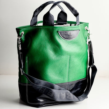 Polished Prep Collection | Lexington Shoulder Tote | Boxwood Green + Coastal Navy