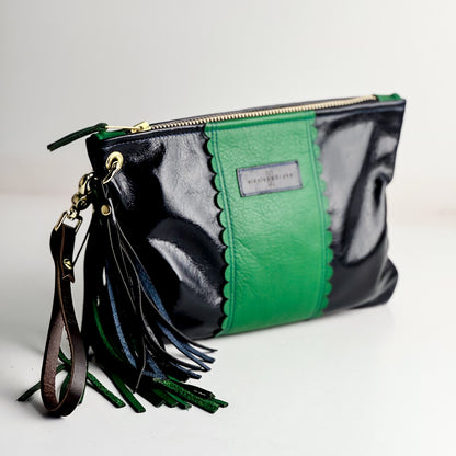 Polished Prep Collection | Jackie Clutch | Coastal Navy + Boxwood Green