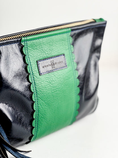 Polished Prep Collection | Jackie Clutch | Coastal Navy + Boxwood Green