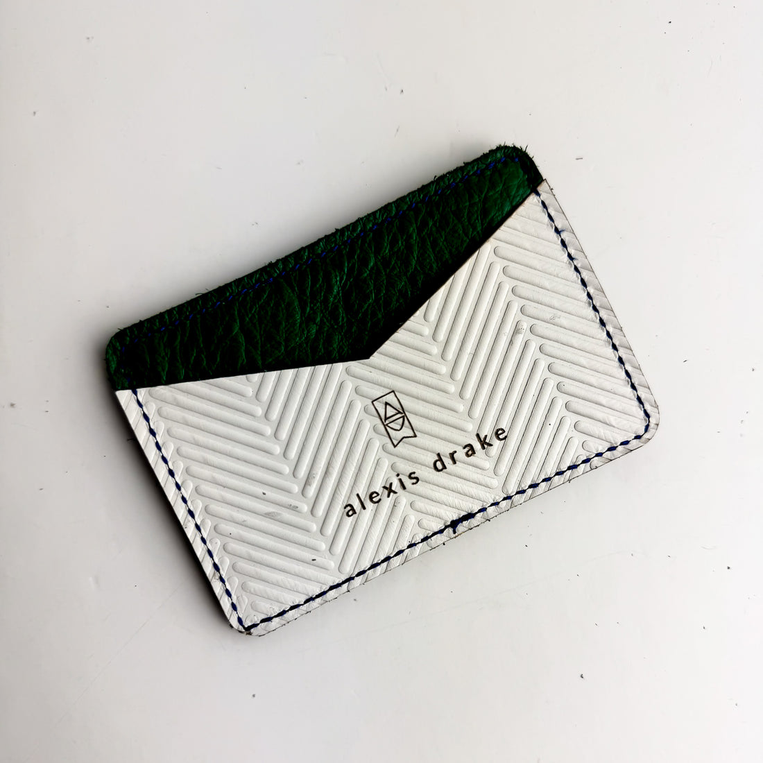 Polished Prep Collection | Card Holder | Boxwood Green + Herringbone Nantucket White