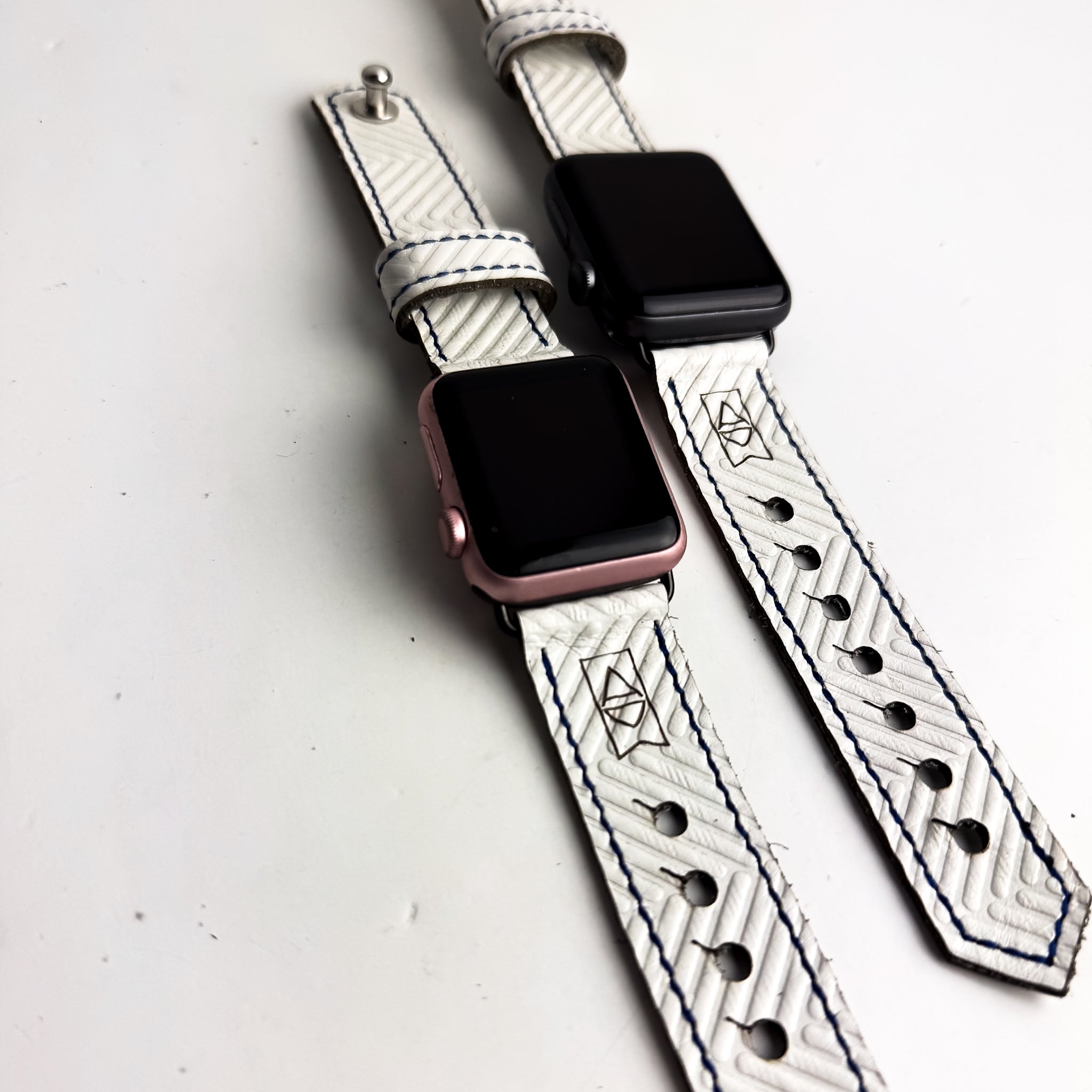 Polished Prep Collection | Apple Watch Band | Herringbone Nantucket White