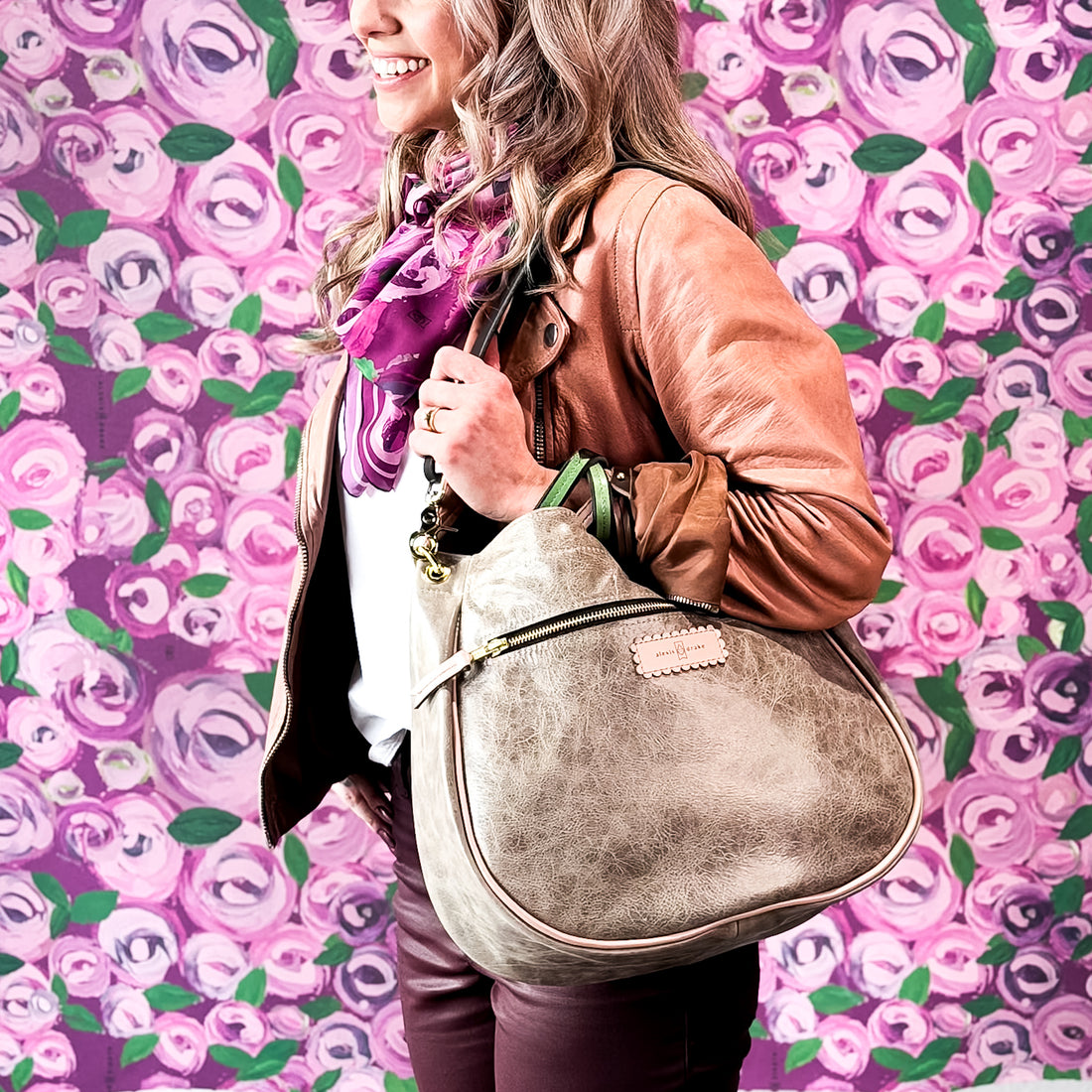 Wild Bloom Collection | Esther Shoulder Tote | Fog