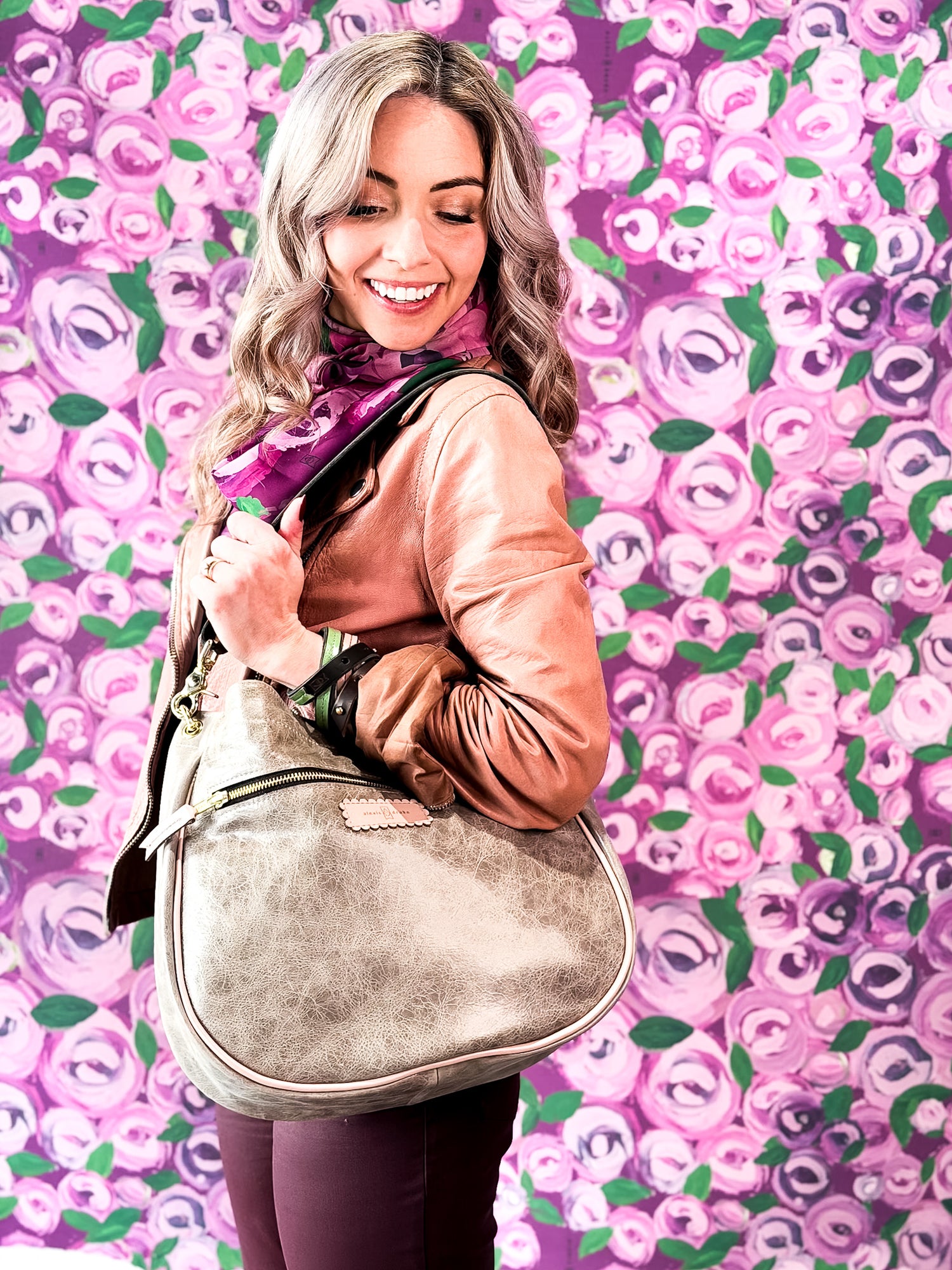 Wild Bloom Collection | Esther Shoulder Tote | Fog