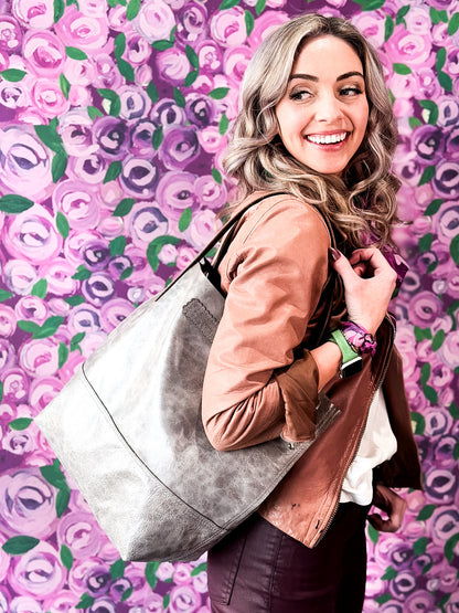 Wild Bloom Collection | Market Tote | Fog