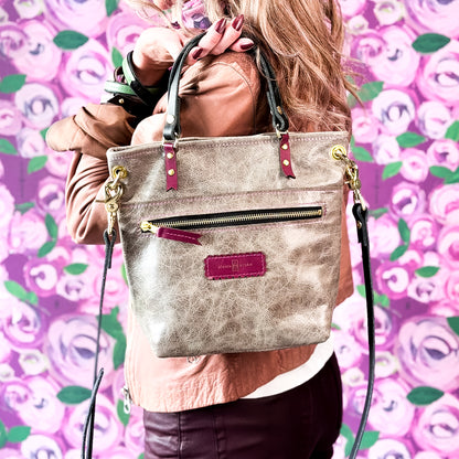 Wild Bloom Collection | Amika Satchel + Crossbody | Fog + Orchid