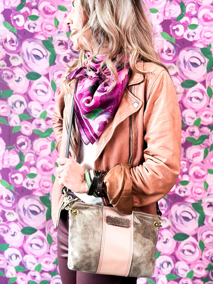 Wild Bloom Collection | Tourist Crossbody | Fog + Rosewater Pink