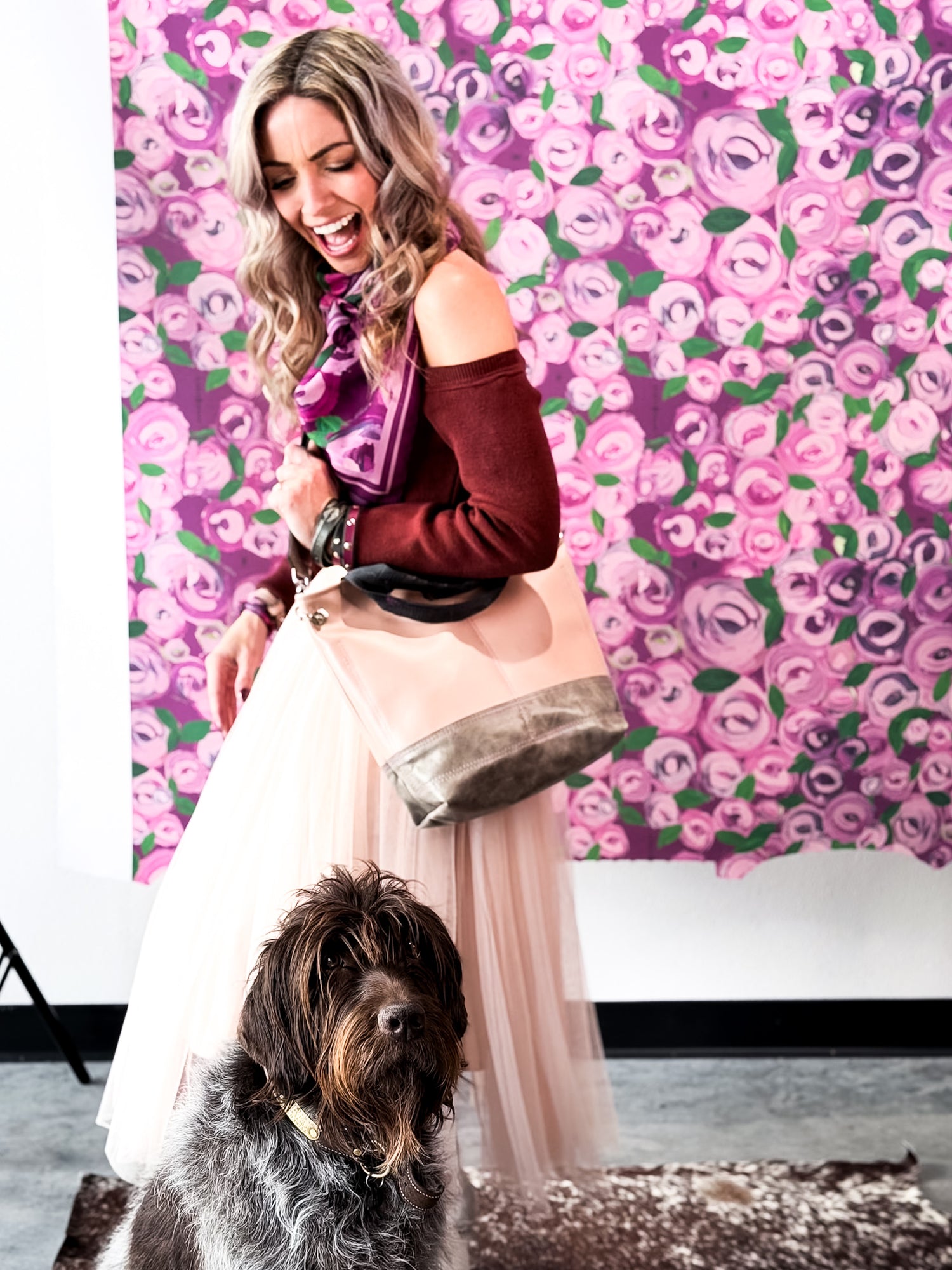 Wild Bloom Collection | Tivoli Shoulder Tote | Rosewater Pink + Fog