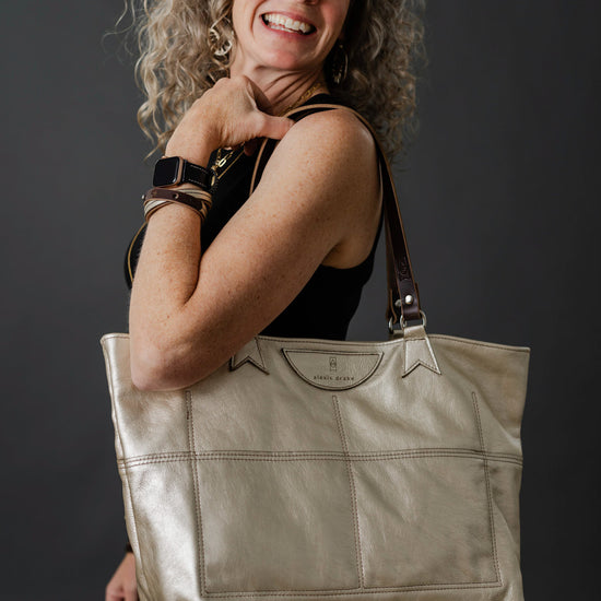 Holiday Collection | Charlotte Shoulder Tote | Platinum