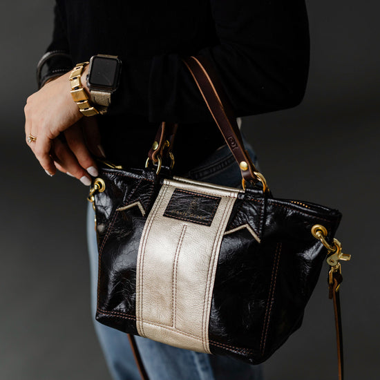 Holiday Collection | Coco Satchel + Crossbody | Obsidian + Platinum
