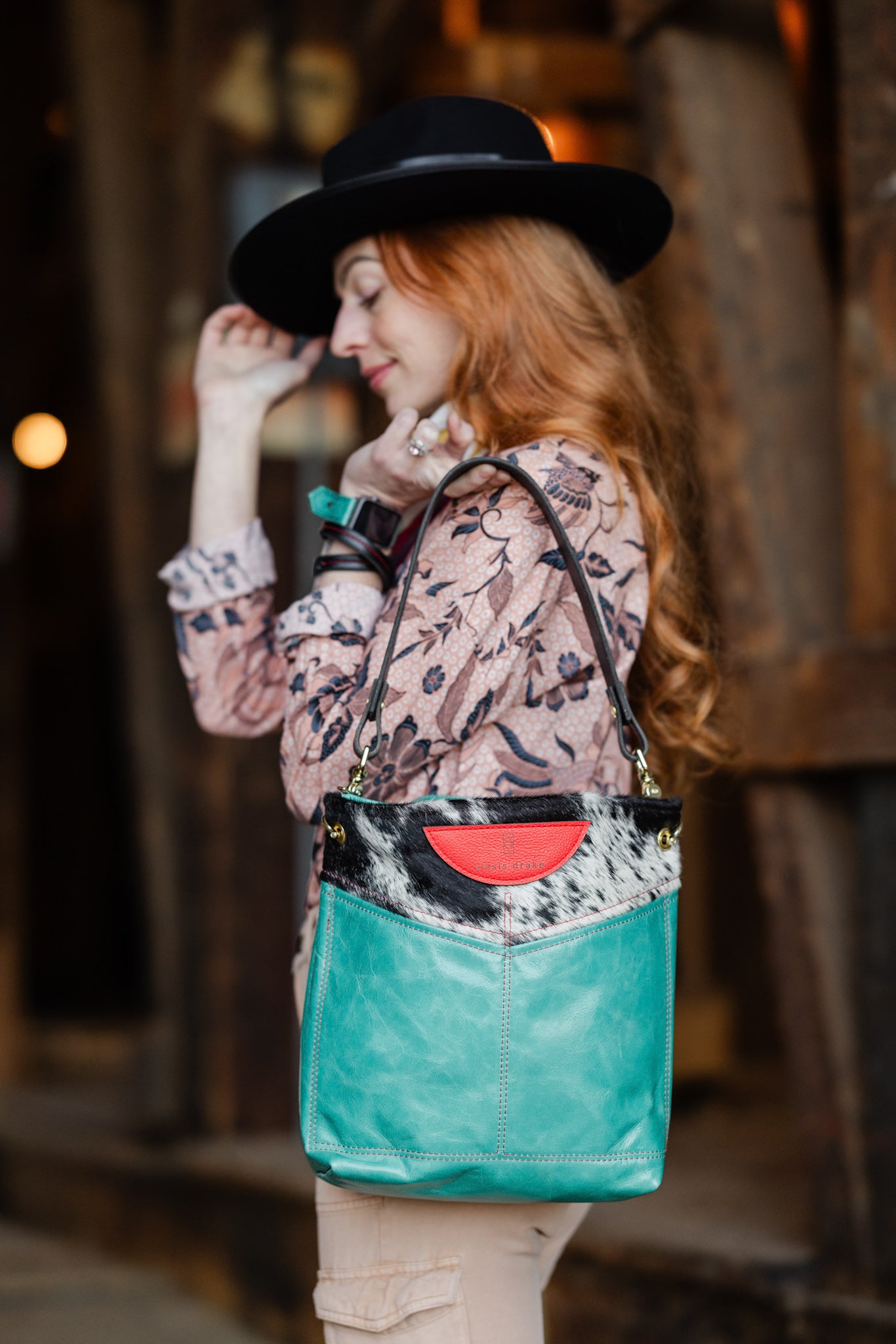 Rodeo Collection | Tivoli Shoulder Tote | Hair-on-Hide + Cactus