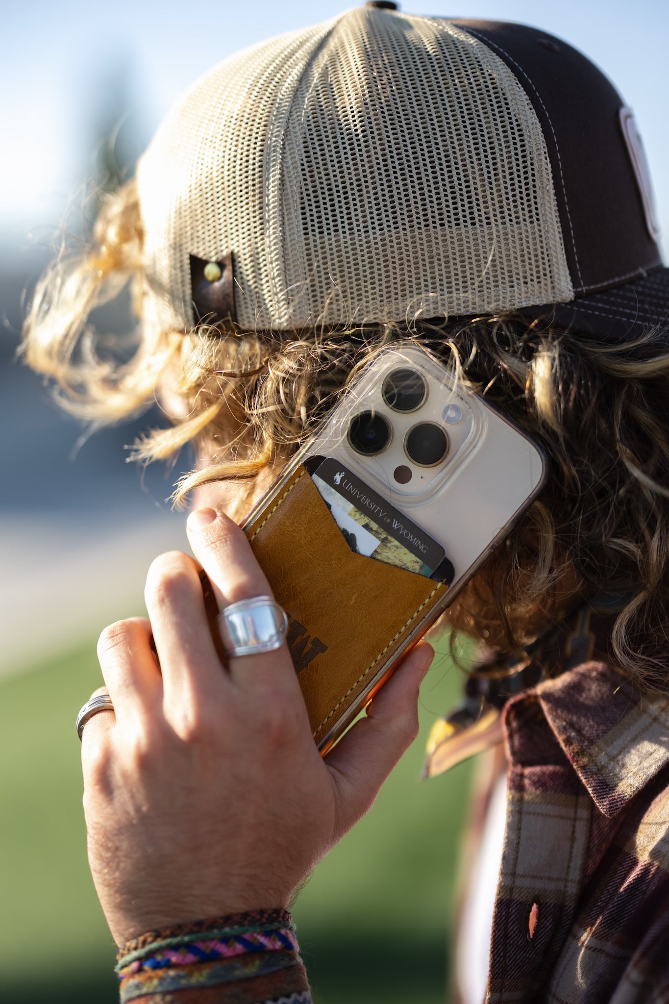 Steamboat Collection | Cellphone Card Holders | Grey + Butter