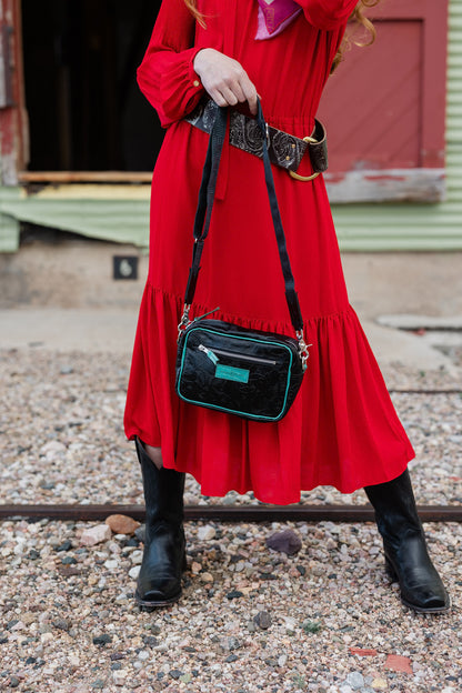 Rodeo Collection | Maeve Crossbody | Black Rose