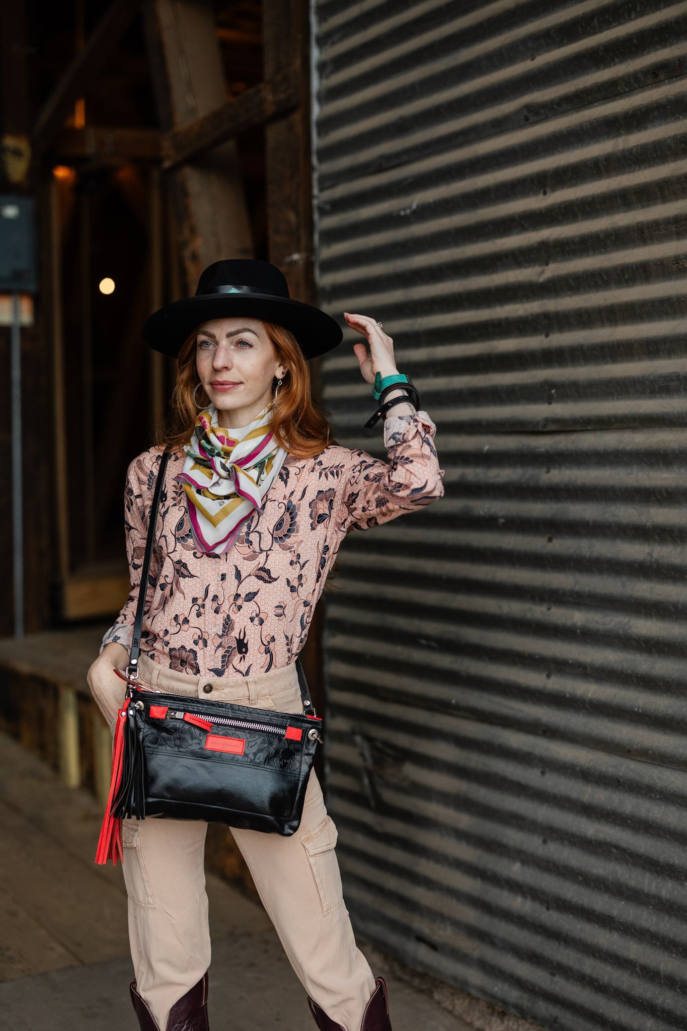 Rodeo Collection | Sophie Crossbody | Black Rose