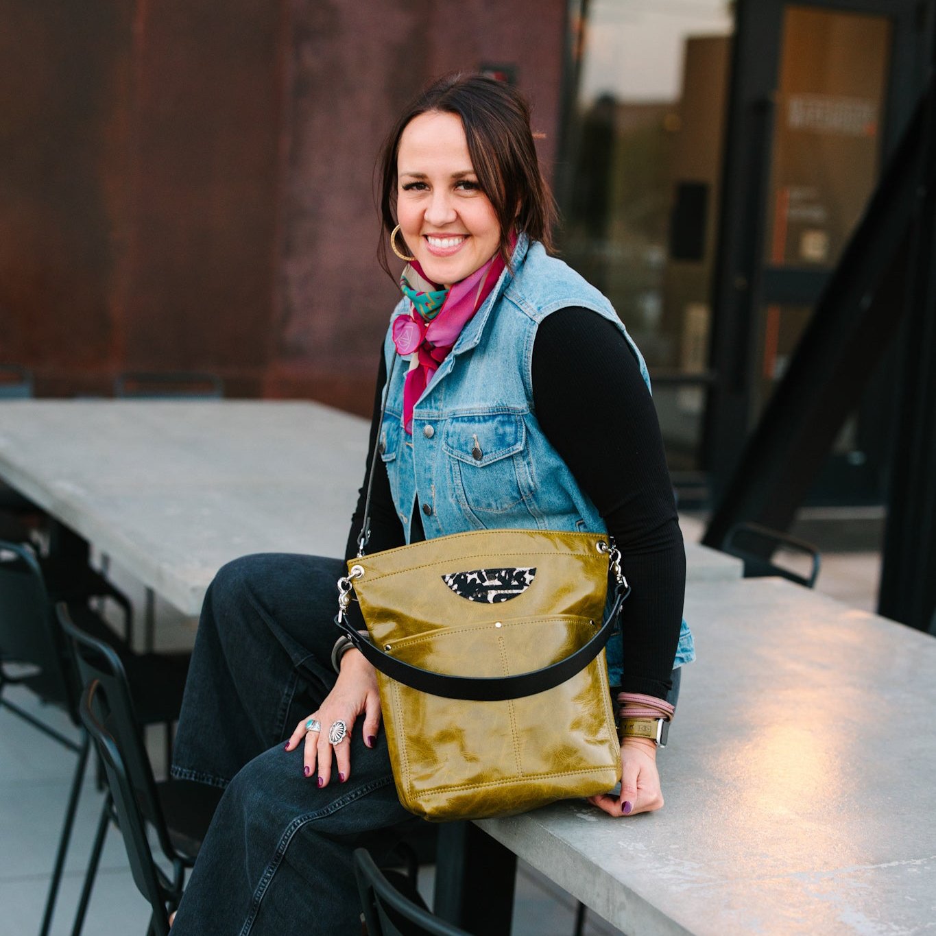 Urban Edge Collection | Train Shoulder Tote + Crossbody | Olive Leaf