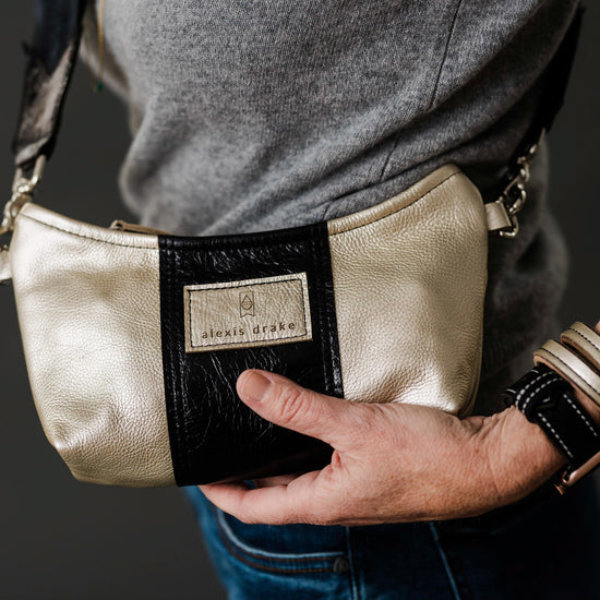 Holiday Collection | Penelope Crossbody | Platinum + Obsidian
