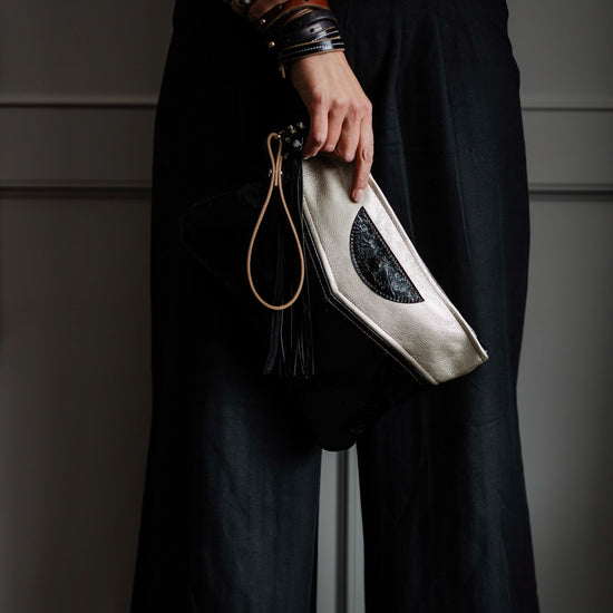 Holiday Collection | Jackie Clutch | Platinum + Obsidian