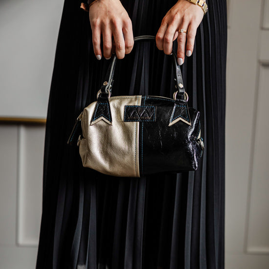 Holiday Collection | Dolly Satchel + Crossbody | Obsidian + Platinum