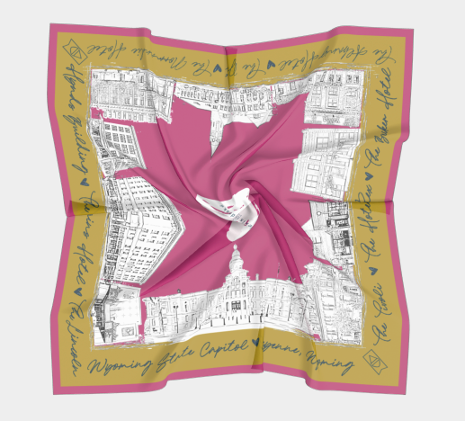Made To Order | Scarf | Historic Cheyenne Downtown | Pink